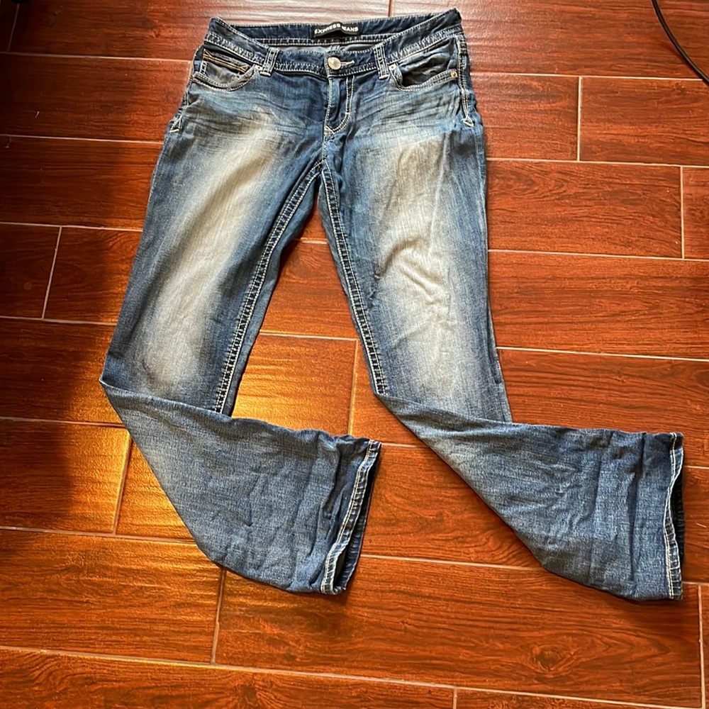 EXPRESS Stella low rise boot cut jeans, sz 8R
